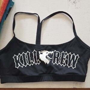 Kill Crew Black and White Graphic Bralette size Large Porrada Series